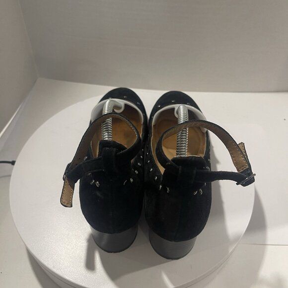 Montana Artisan crafted Suede Studded Ankle Strap Shoes In Black Sz 6.5M 4015821 - Picture 4 of 16